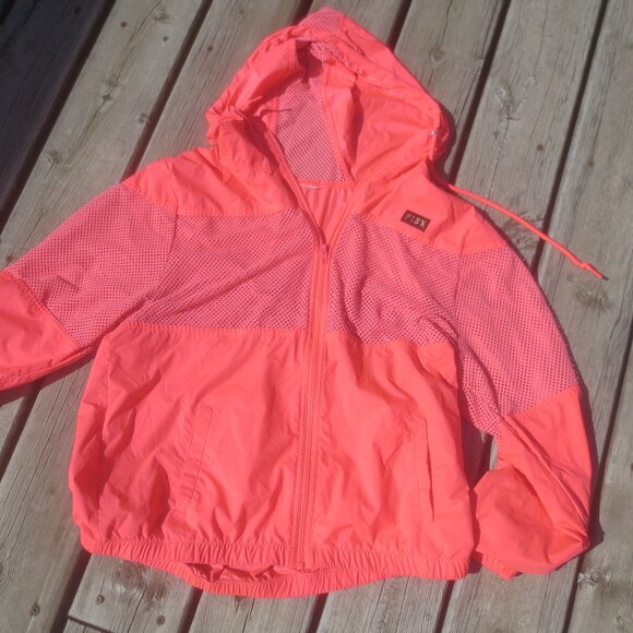 Victoria's Secret Hot Pink Light Windbreaker Jacket with Mesh Chest Accent - Picture 1 of 12